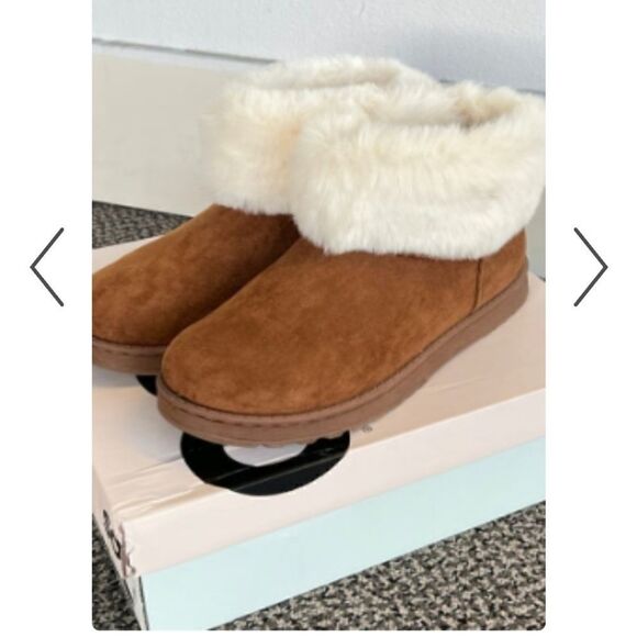 SO FAUX FUR SUEDE BOOTS Chestnut Sz 8 NWT - Picture 8 of 9